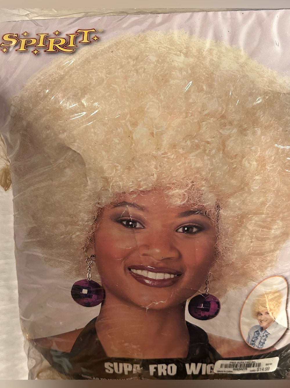 Spirit Blonde Super Afro Wig - Light Blonde Curly